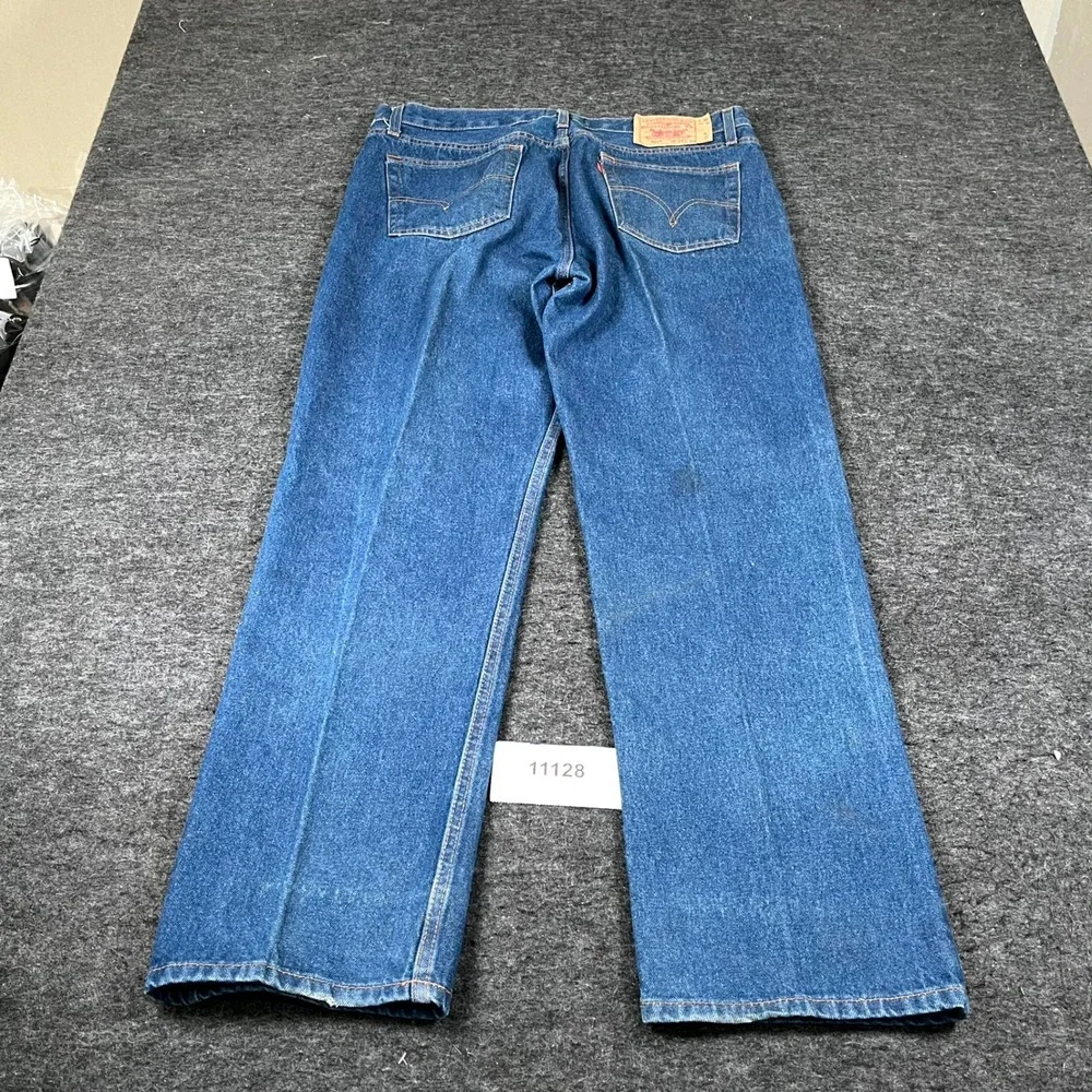 Vintage 90s Levis 501 Made in USA Straight Leg Button Fly Jeans Men 38x30 Blue